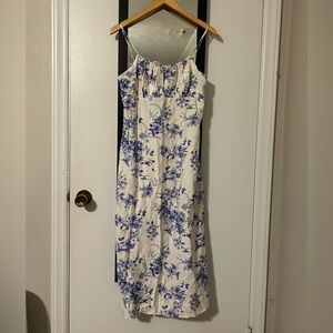 Monteau White and Blue Floral Dress